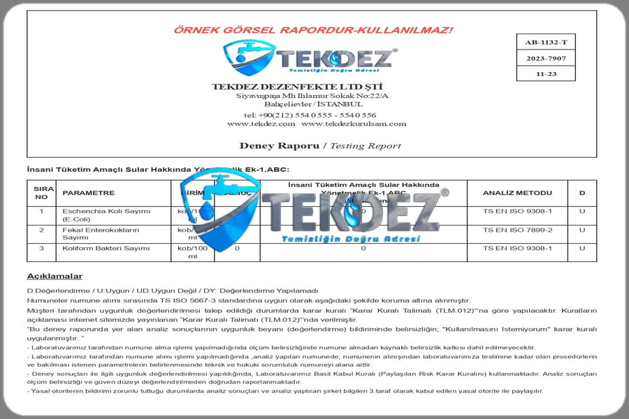 Su Analizi Raporu